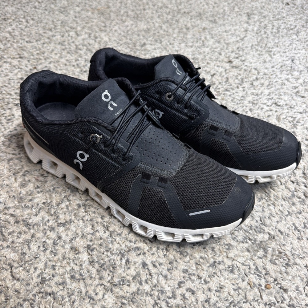 On Cloud 6 Women's Running Shoes Sneakers Size 10 Black/White Speed Laces